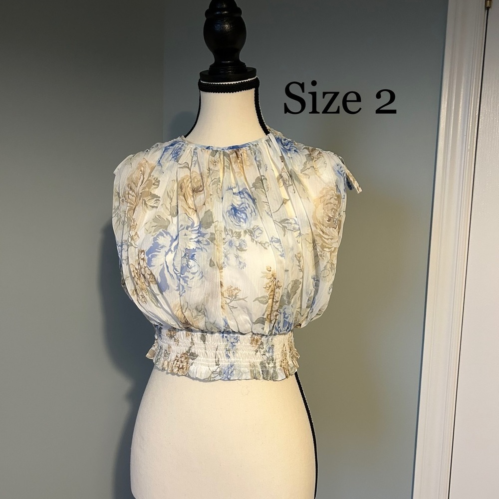 🔥🆕🔥 (size 2) EVER NEW Melbourne Eden Ruched Waist Sleeveless Blouse